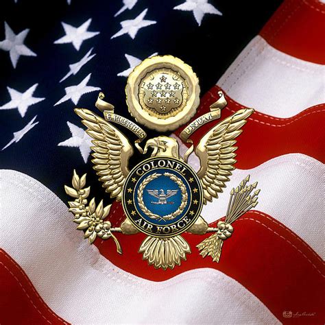 US Air Force Colonel - Col Rank Insignia over Gold Great Seal Eagle and ...