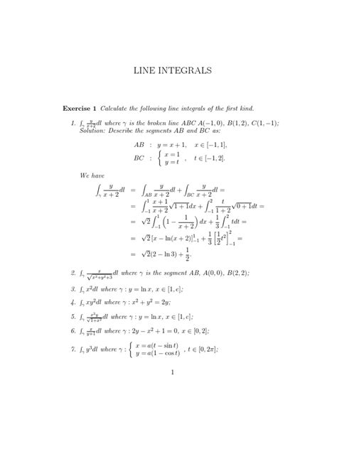 Line Integrals | PDF | Analysis | Functions And Mappings