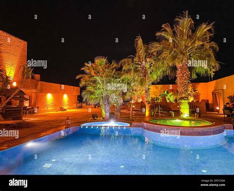 Morocco, Swimming pool in luxury hotel Stock Photo - Alamy