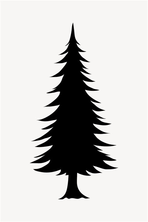 Silhouette fir tree clipart vector | Vector - rawpixel