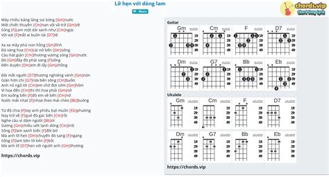 Chord: Lỡ hẹn với dòng lam - tab, song lyric, sheet, guitar, ukulele | chords.vip