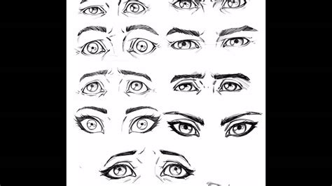 Drawing Eyes Various Expressions - Time Lapse - YouTube