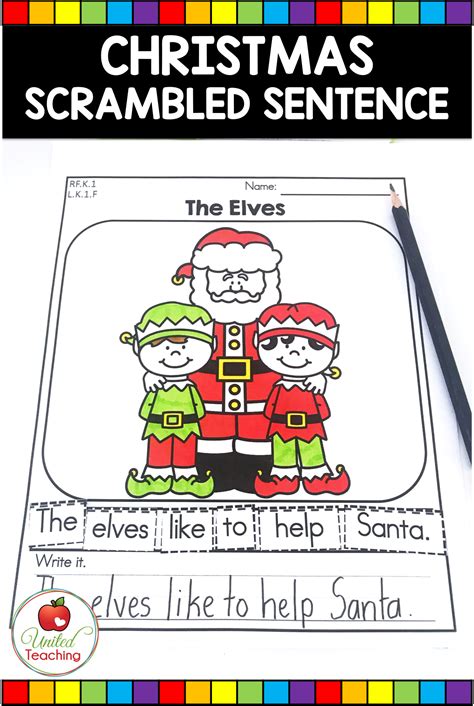 Help students build and write complete sentences with this fun Christmas themed scrambled ...