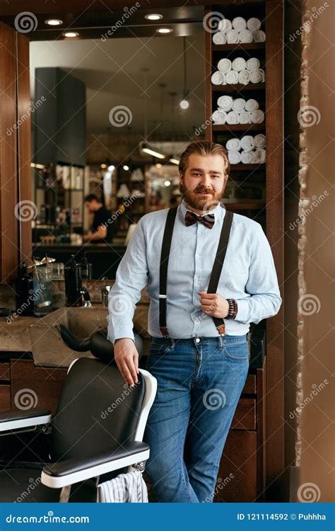 Male Barber Portrait in Men Hair Salon Stock Photo - Image of ...