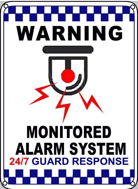 Warning Monitored Alarm System 24/7 Guard Response Sign - New Signs