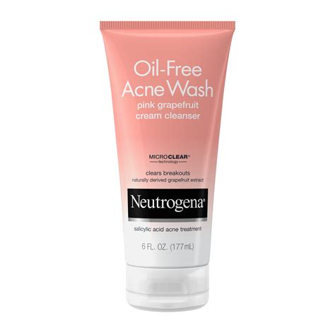 Neutrogena Oil-Free Acne Cream Facial Cleanser, for Oily Skin, Acne Fighting, 6 oz - Walmart.com ...