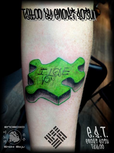 Autism Puzzle Piece Tattoo By Enoki Soju by enokisoju on DeviantArt