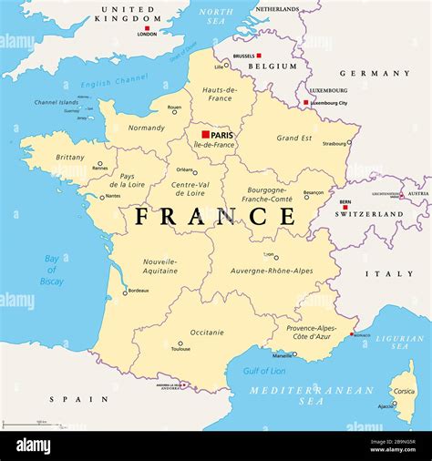 France In Europe Political Map - Benita Rosaline