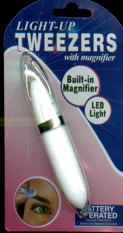 Light-Up Tweezers With Led Light & Built-In Magnifier