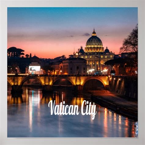 Vatican City At Night Roman Catholic Church Poster | Zazzle.com