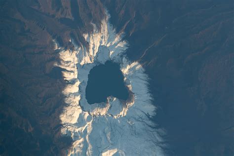 Heaven Lake on the active volcano Paektu Mountain - NASA