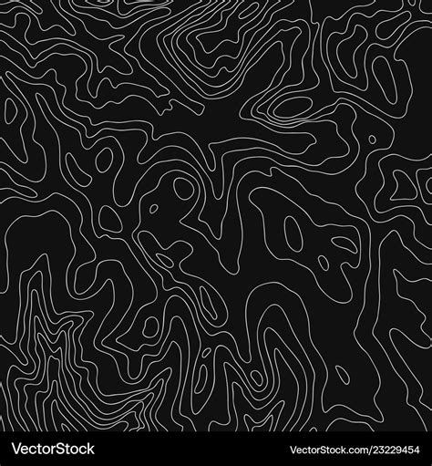 Topographic map white line on black Royalty Free Vector