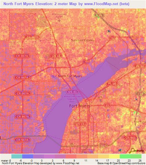 Elevation of North Fort Myers,US Elevation Map, Topography, Contour