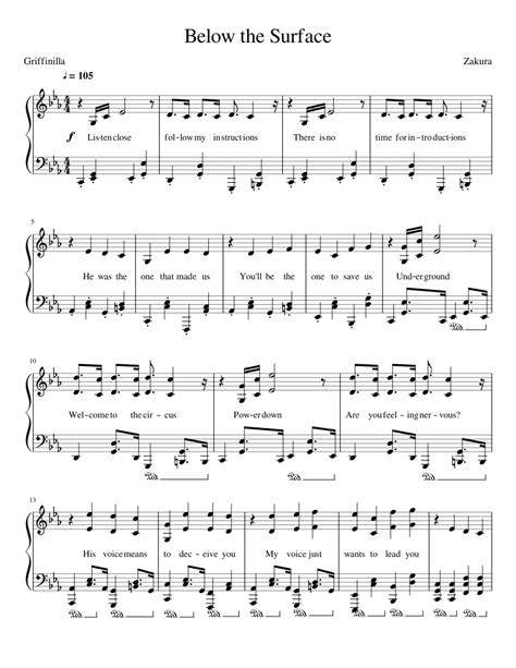 Griffinilla - Below the Surface Sheet music for Piano | Download free in PDF or MIDI | Musescore.com