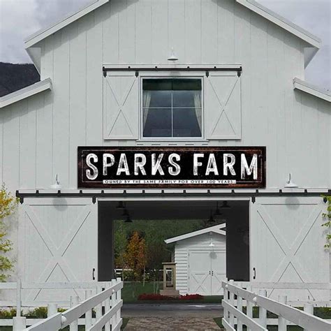 BARN SIGN_Large Metal Farmhouse Signs with Family Name, on black rustic ...