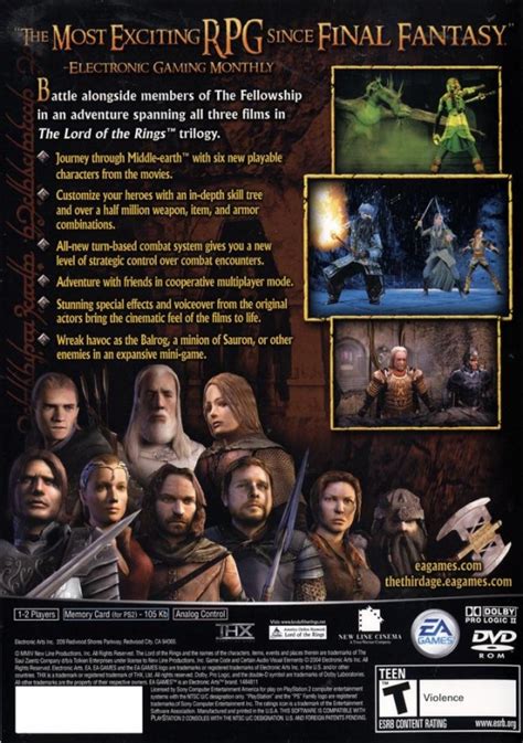 Lord of the Rings: The Third Age for PlayStation 2 - Sales, Wiki, Release Dates, Review, Cheats ...