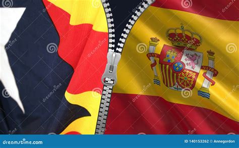 Catalonia and Spanish Flag stock illustration. Illustration of euro ...