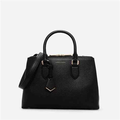 CHARLES & KEITH Black Basic Large Handbag | Bags, Large handbags, Black ...