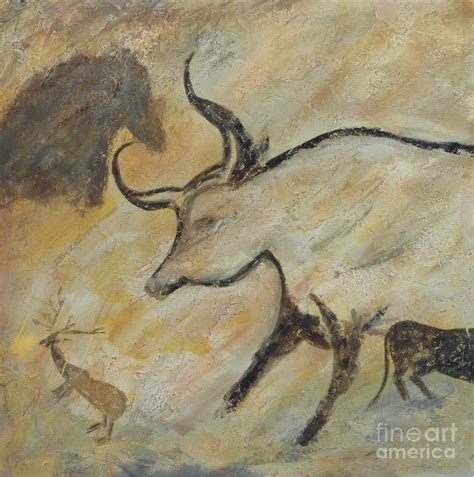 Extinction Series-Auroch Cave Painting Painting by Kristine Anderson