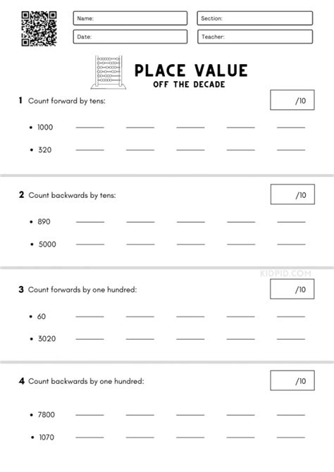 Place Value Worksheet for Grade 3 - Kidpid