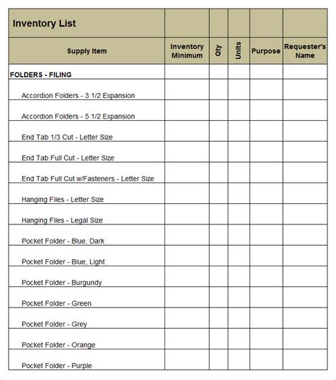 Office Supply Inventory Templates | 11+ Free Xlsx, Docs & PDF Formats ...