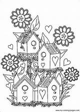 Free Bird Houses Coloring Pages sketch template