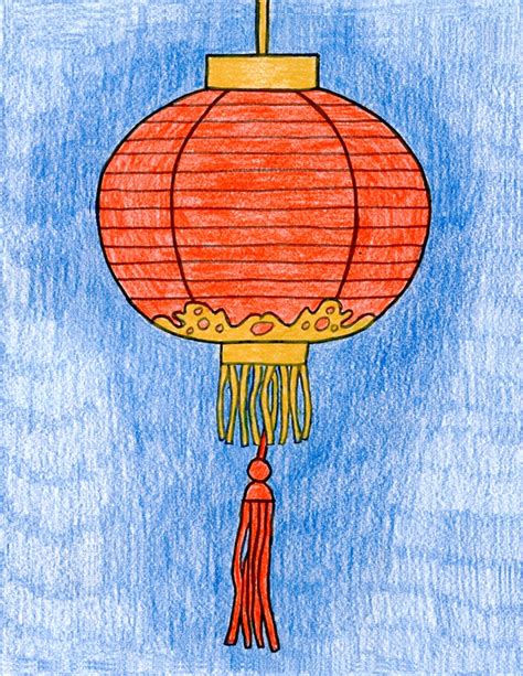 How To Draw A Chinese Lantern And Coloring Page | eduaspirant.com