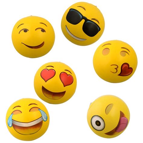 Emoji Inflatable Beach Balls (Pack of 6)