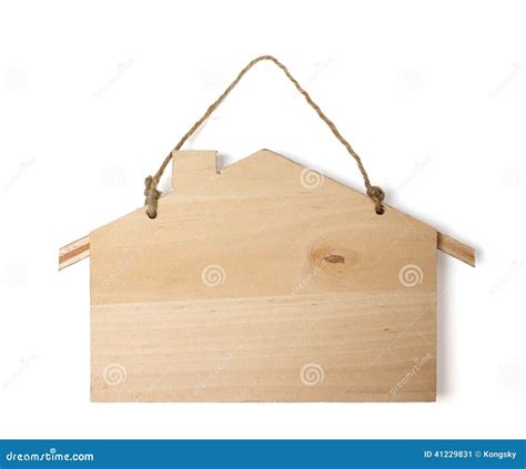 Hanging Wooden Sign Isolated Stock Image - Image of board, fashioned: 41229831