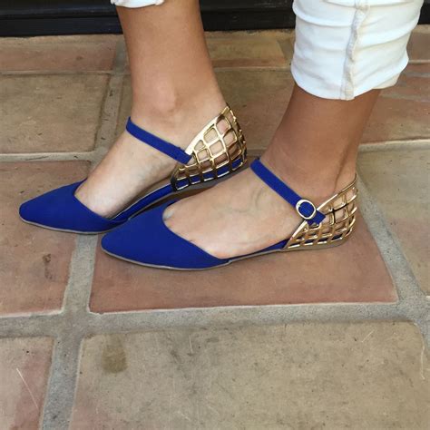 Royal Blue & Gold Mila Point Toe Flats | Women shoes, Heels, Cute shoes