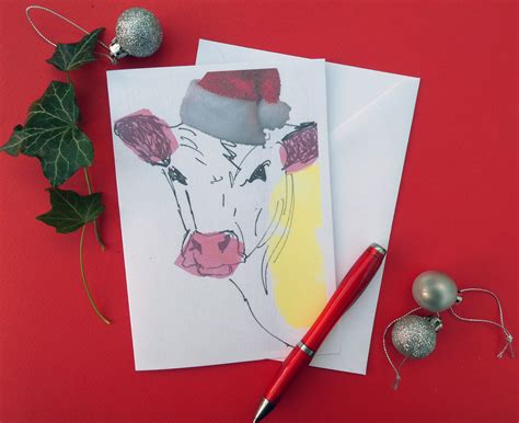 Funny Cow Christmas Card | Caroline Skinner Art