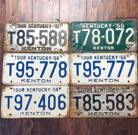 Choice of Vintage License Plate Kentucky, Kenton County 1950 1951 1954 ...