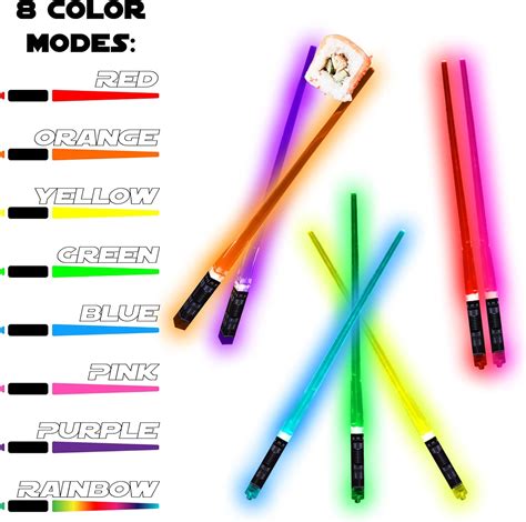 Amazon.com: Windy City Novelties 4 Pairs LED Chopsticks Multi-Color ...