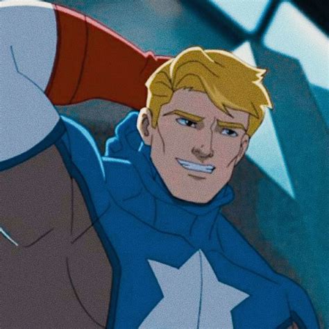 captain america is smiling and pointing at the camera