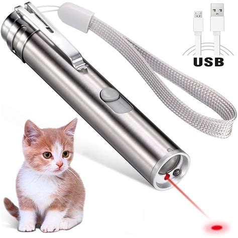 Rechargeable Cat Laser Pointer Toy, 3 Mode Red Laser Pointer ...