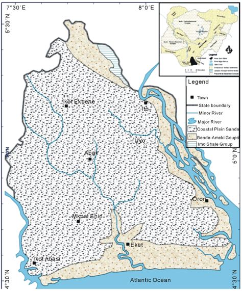 Map of the study area, Akwa Ibom State, Nigeria (Adapted from Emmanuel ...