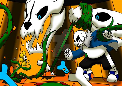 Sans Vs Flowey by zeroa5raven on DeviantArt