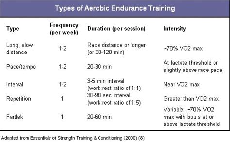 Sample Aerobic Endurance Training Programs | Endurance training, Endurance workout, Aerobics