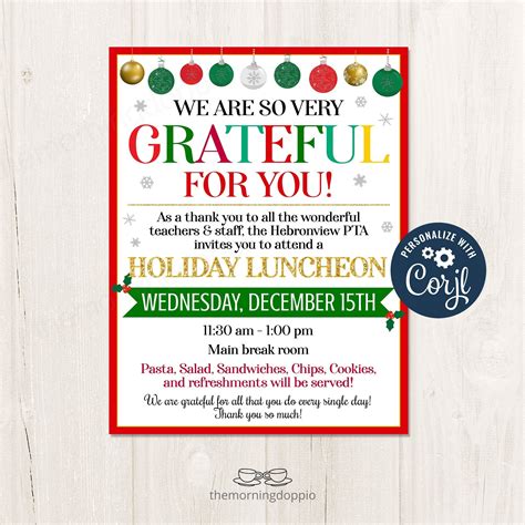 Invitations & Announcements Paper Holiday Christmas Luncheon ...