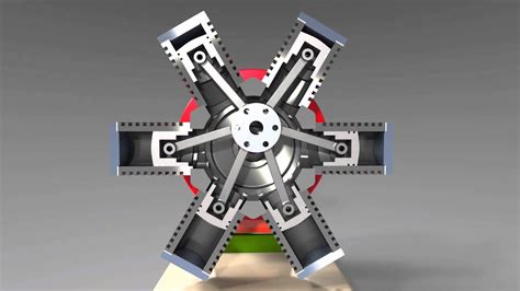 Aircraft Rotary Engine Animation