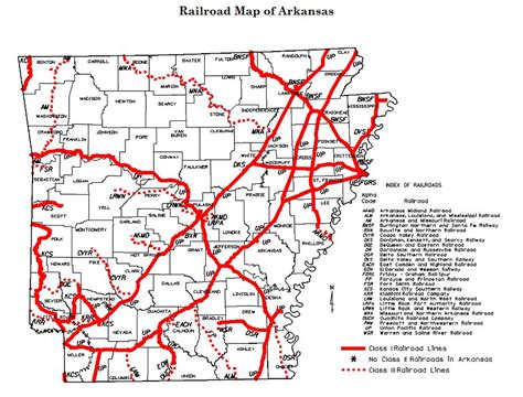 Free Arkansas Railroad Map And The 8 Major Railroads In Arkansas