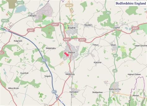 A Map of Bedfordshire England. Bedfordshire UK Map