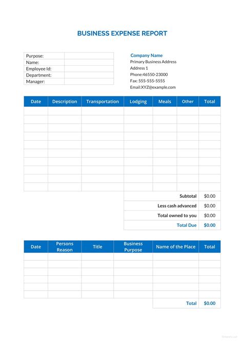 Business Expense Report Excel ~ Excel Templates