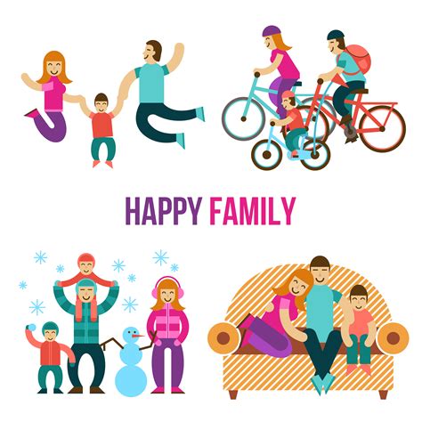 Family Fun Set 462351 Vector Art at Vecteezy