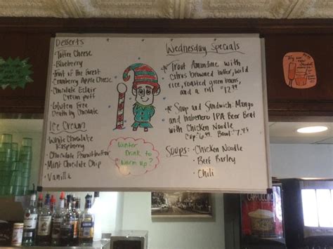 Menu at The Mint Cafe, Wausau