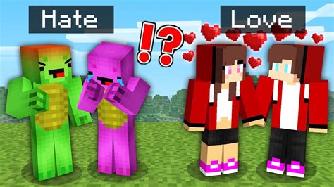 JJ and Mikey from HATE to LOVE in Minecraft - Maizen - Minecraft videos