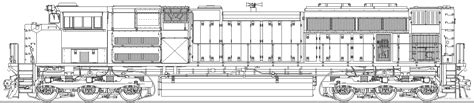 Train EMD SD70Ace - drawings, dimensions, figures | Download drawings, blueprints, Autocad ...