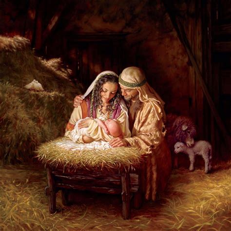 Light of Love Nativity Scene Christian Bible Scene Art Jesus Christ Mary Joseph Print Wall Art ...