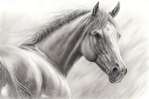 realistic pencil drawing of a horse on paper. 22650725 Stock Photo at ...