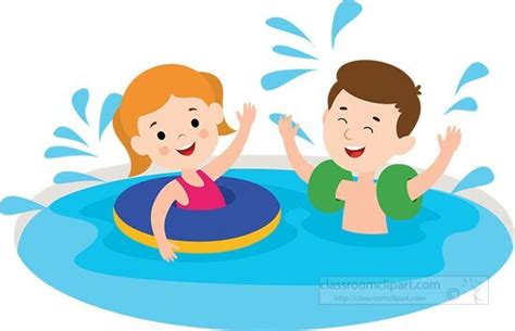 Swimming Clipart-kids enjoying playing inside swimming pool clipart